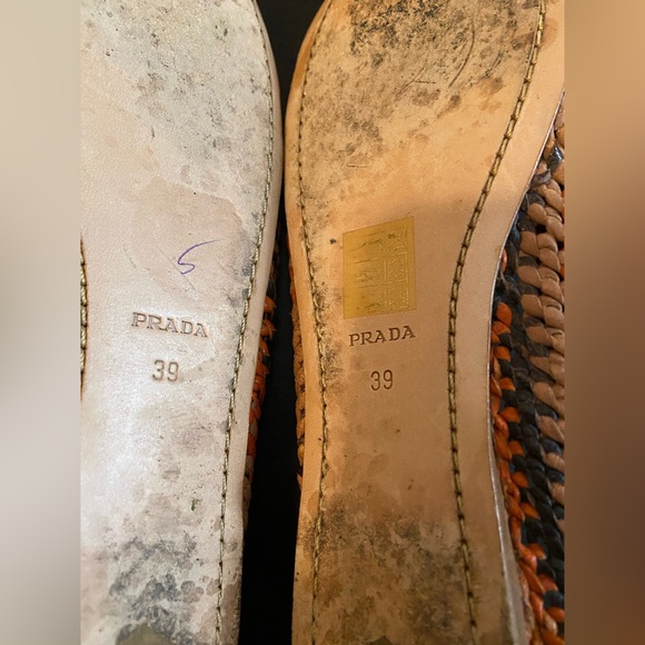 Prada Woven Leather Flats, Huarache Ballet Flats, Size 39=US9 - Picture 8 of 8
